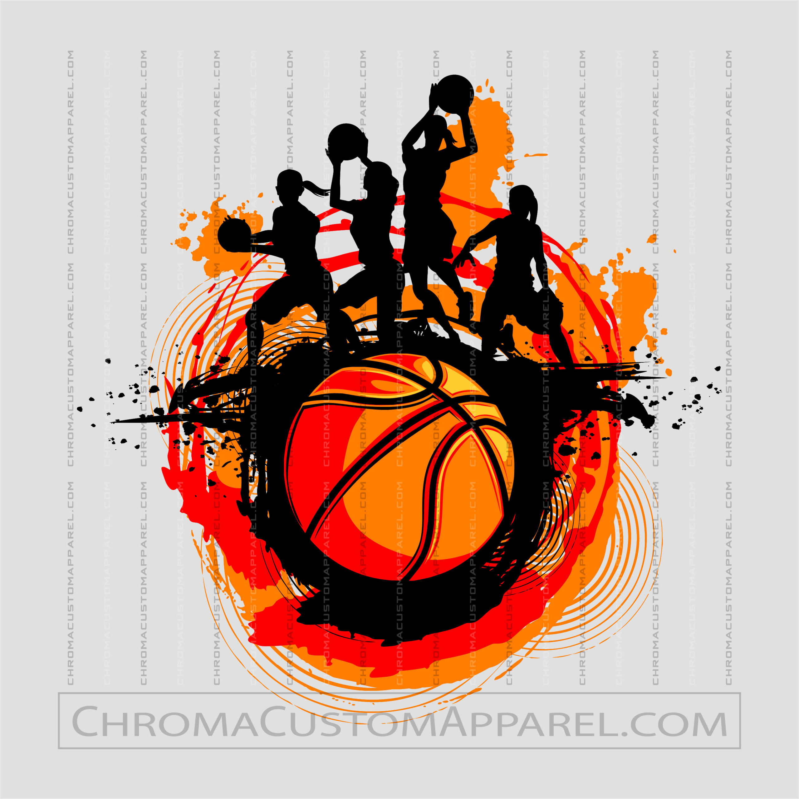 Girls Basketball Logo | Vector Clip Art | AI JPG EPS PNG