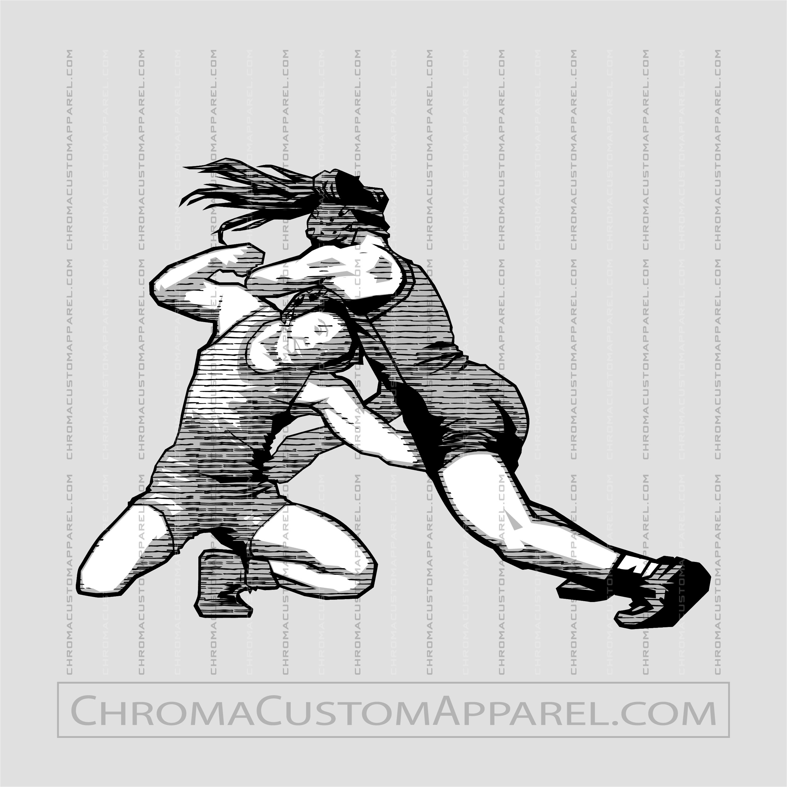 Wrestling Girls Vector 