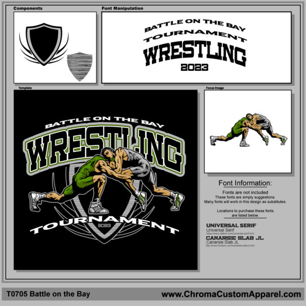 Wrestling Tournament Design - Downloadable T Shirt Design Tempate