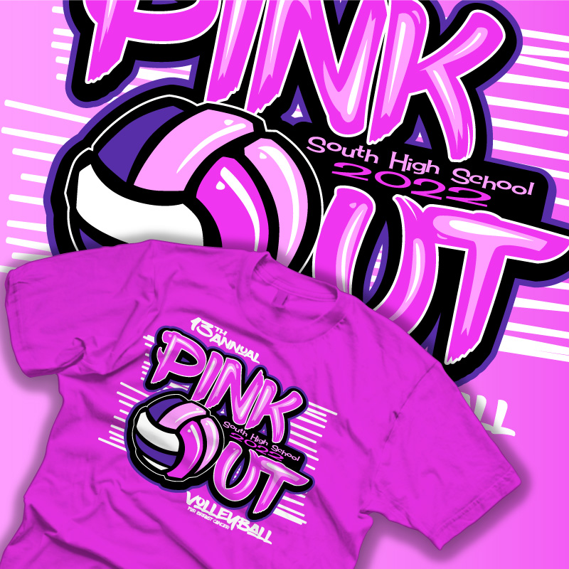 Volleyball Pink Out Pink Volleyball Shirt Design Template