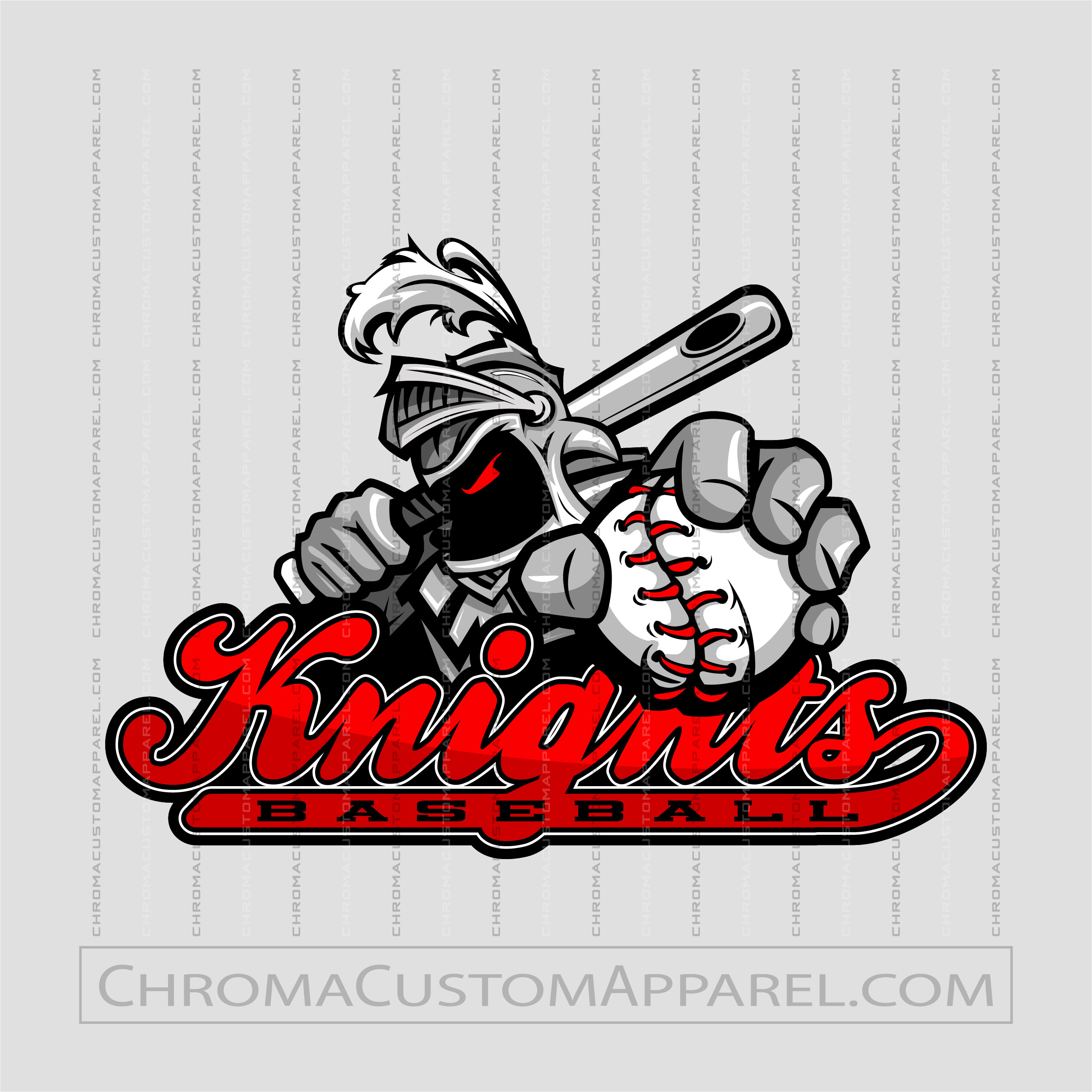 Knights Baseball Team Logo | Vector Clip Art | AI JPG EPS PNG